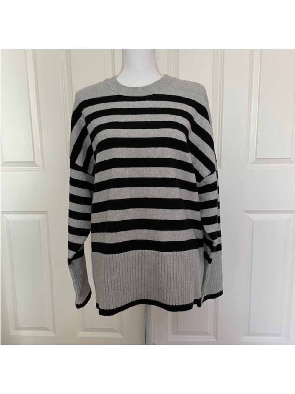 Industry Republic Gray Black Breton Striped Sweater XL French Girl Modern Unisex